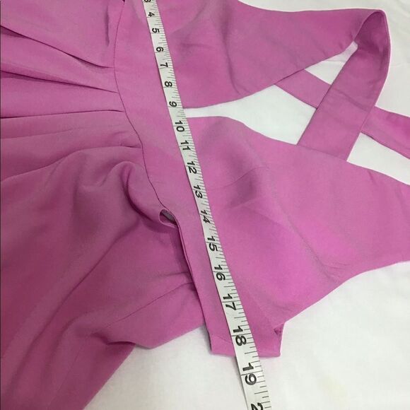 Jill Stuart Pink Deep V Neck Halter Maxi Gown Dress Size 10 - Picture 7 of 9